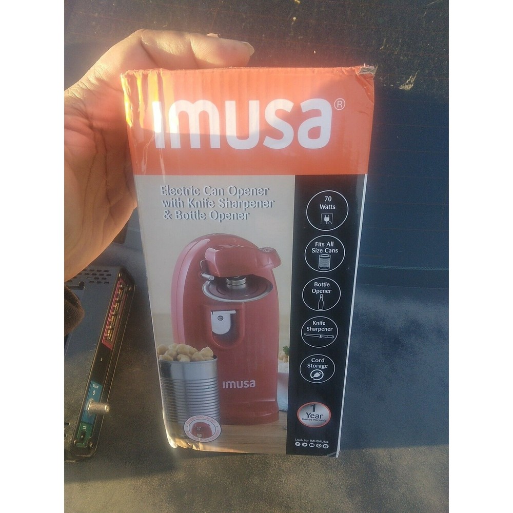 IMUSA GAU-80322R Electric Can Opener W/Manual